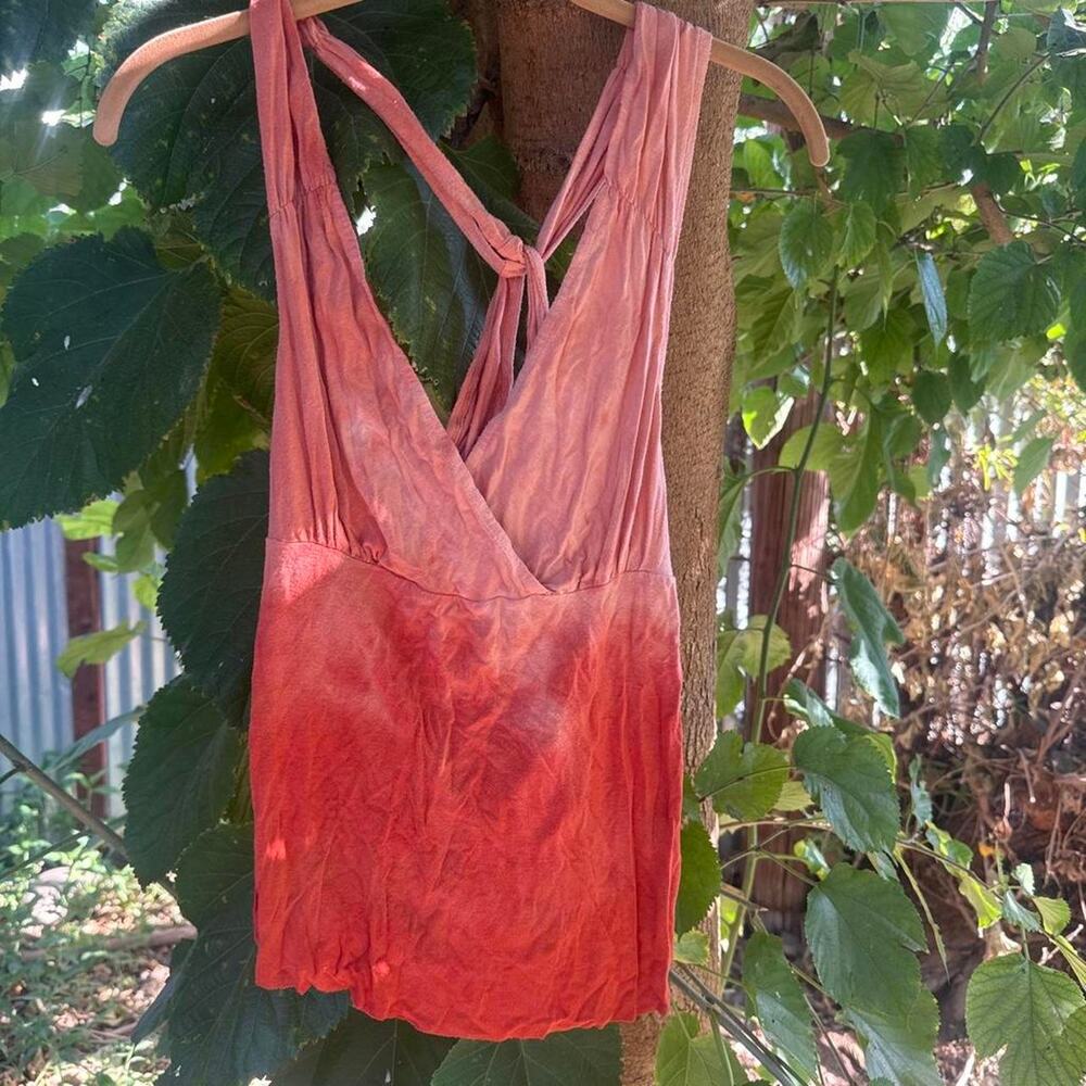 Pink orange tie dye top Pamela anderson brand